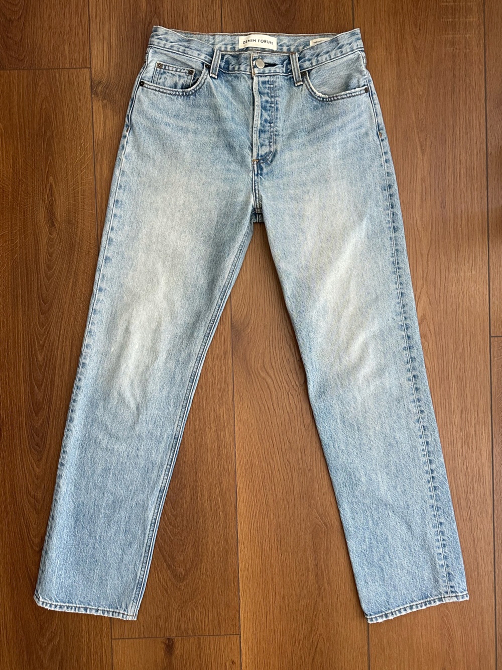 Denim Forum Light Wash Straight Leg Jeans